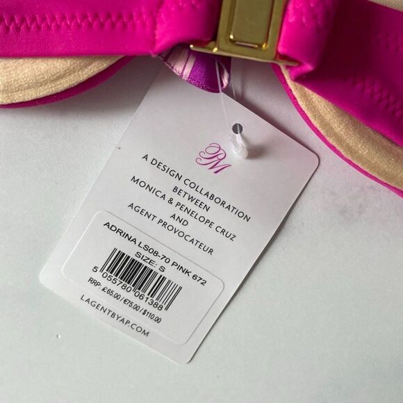 L'Agent by Agent Provocateur Adrina Underwire Cut Out Bikini Top Pink Small - Picture 7 of 8